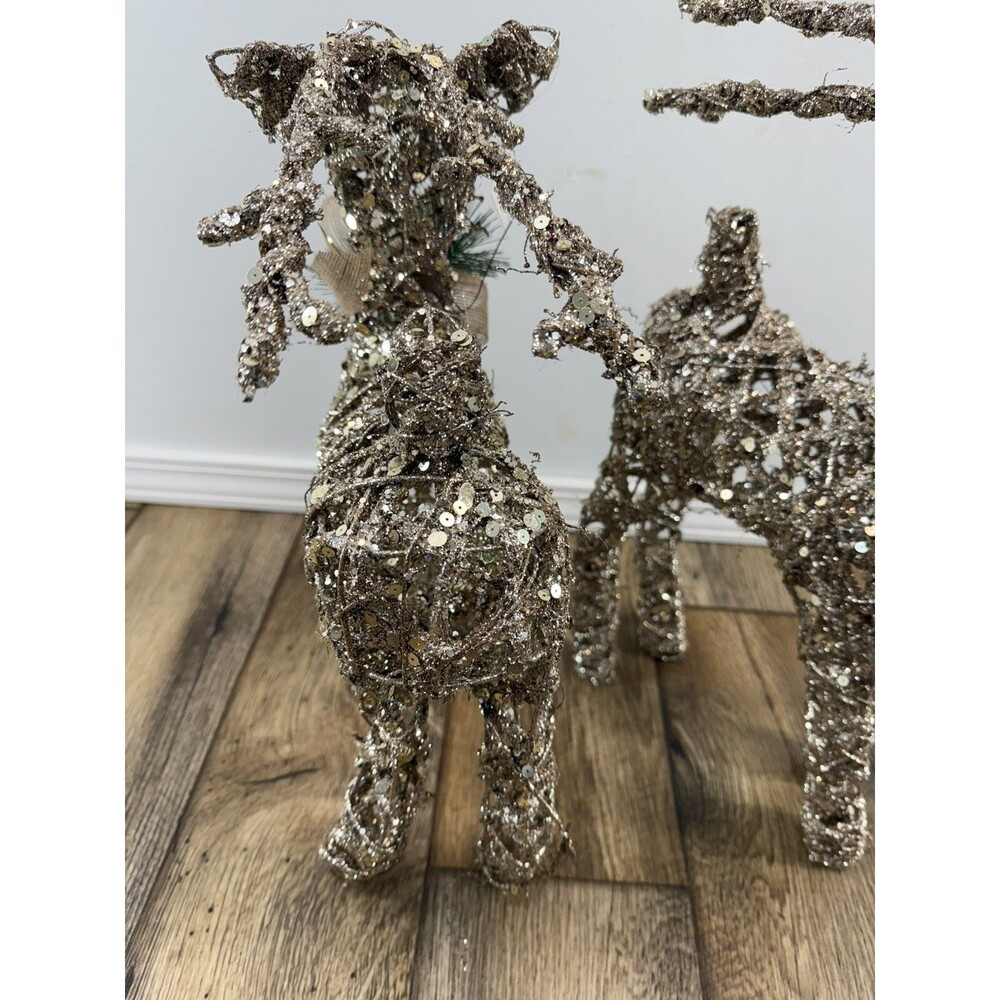 New 1 Christmas Reindeer Figurines 19” Standing Holiday Decorations - Picture 9 of 11